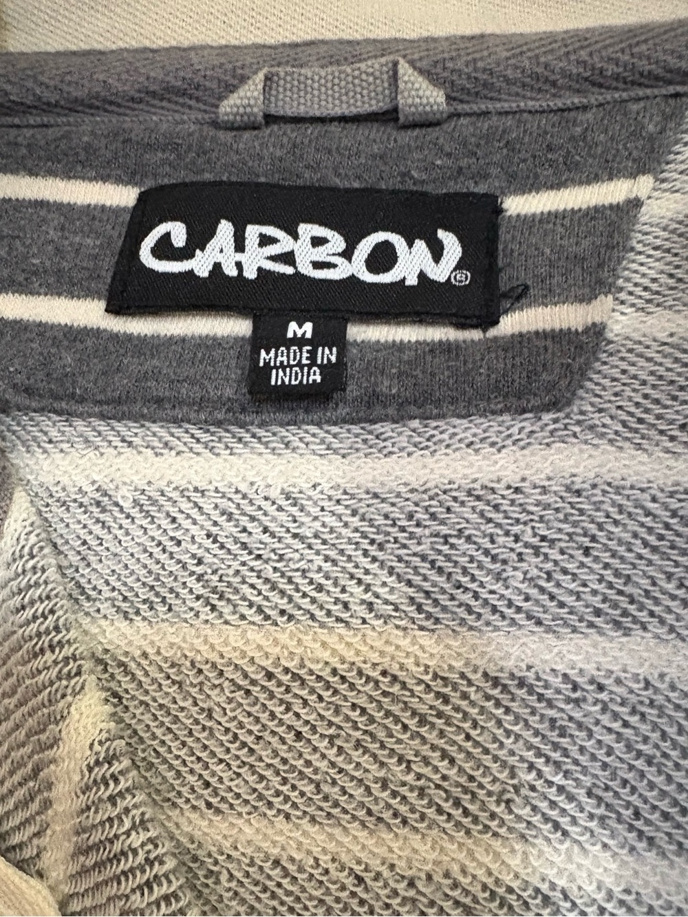 Carbon Gray&White Striped Hooded Jacket - Picture 2 of 6